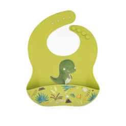 Bavaglino con tasca in silicone - Dinosauro Cracky
