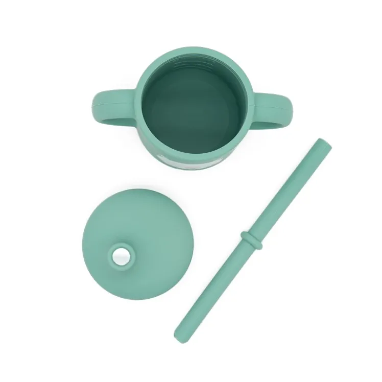 Bicchiere con cannuccia in silicone - Orso Munchy