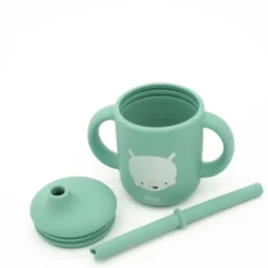 Bicchiere con cannuccia in silicone - Orso Munchy