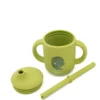 Bicchiere con cannuccia in silicone - Dinosauro Cracky