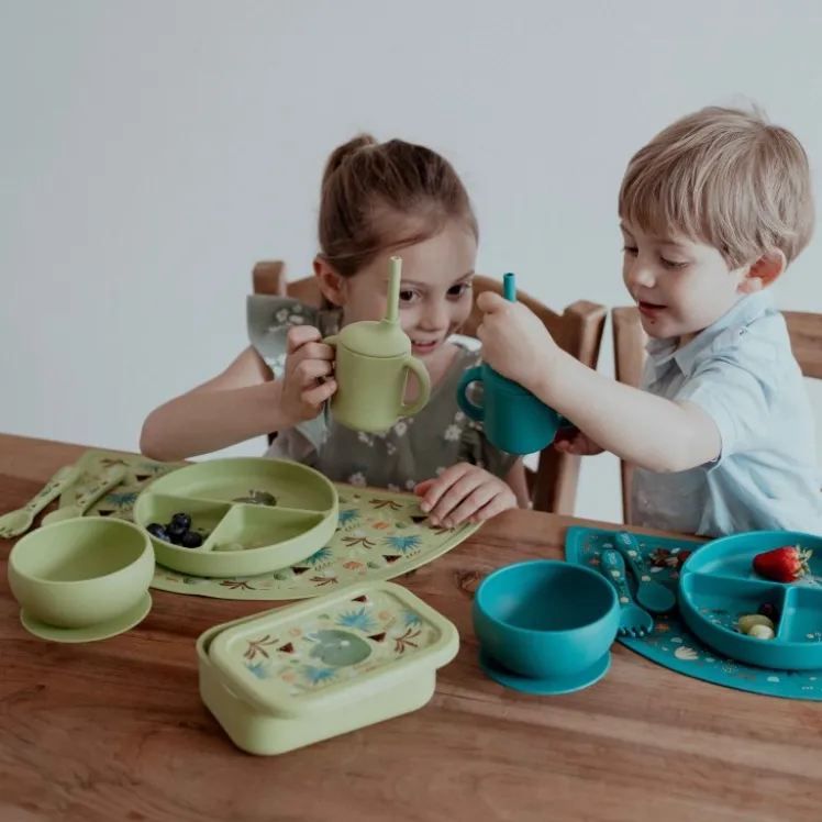Bicchiere con cannuccia in silicone - Dinosauro Cracky
