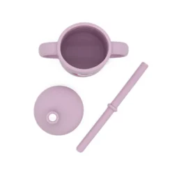 Bicchiere con cannuccia in silicone - Unicorno Sparkly