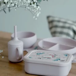 Bicchiere con cannuccia in silicone - Unicorno Sparkly