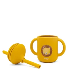 Bicchiere con cannuccia in silicone - Leone Chompy