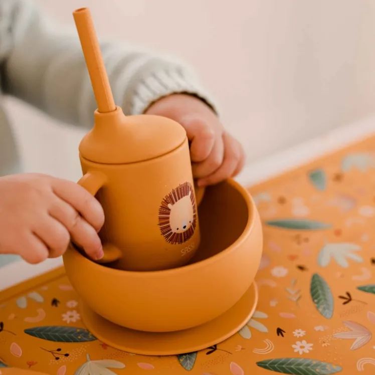 Bicchiere con cannuccia in silicone - Leone Chompy