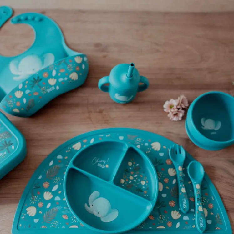 Bicchiere con cannuccia in silicone - Elefante Chewy