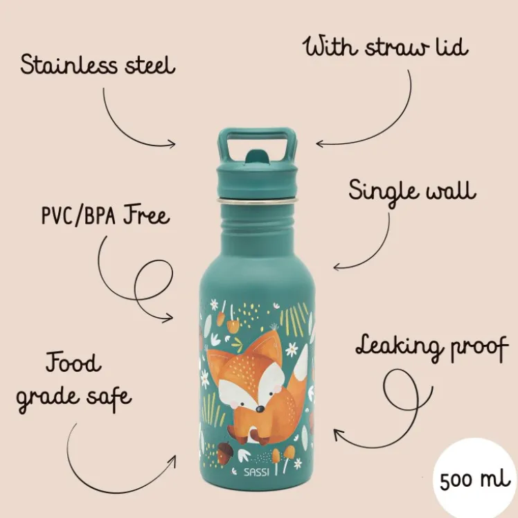 Borraccia in acciaio inox da 500 ml - Volpe Crunchy