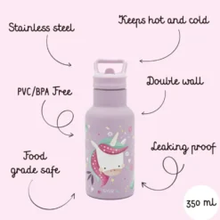 Borraccia termica in acciaio inox da 350 ml - Unicorno Sparkly