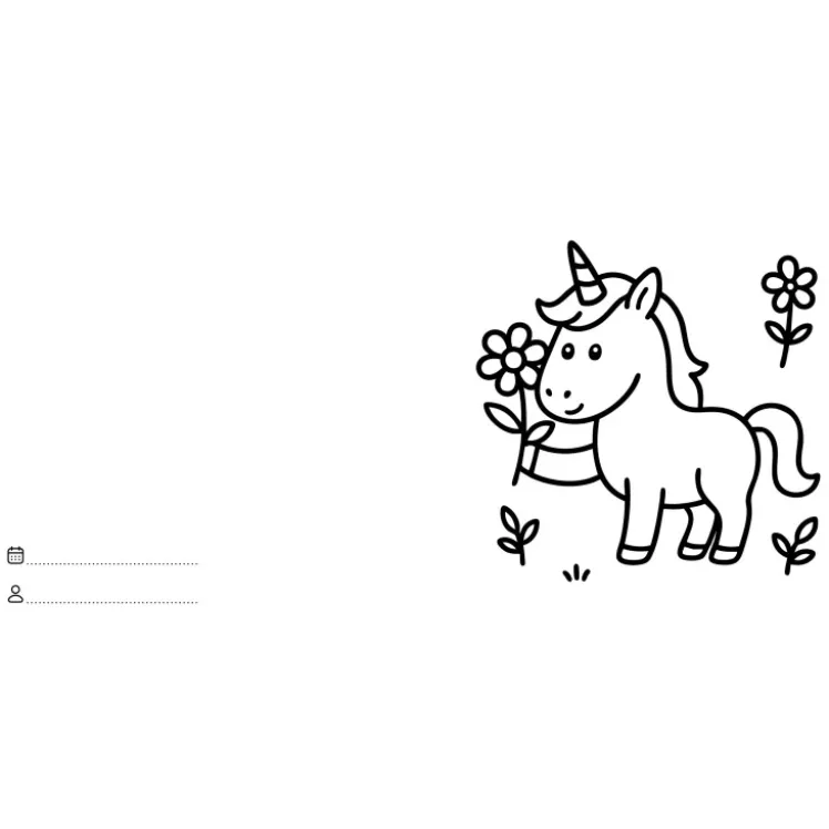 Let's colour. Unicorni