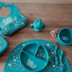 Piatto con ventosa in silicone - Elefante Chewy