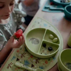 Piatto con ventosa in silicone - Dinosauro Cracky