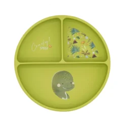 Piatto con ventosa in silicone - Dinosauro Cracky
