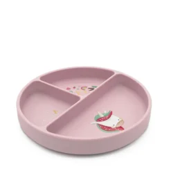 Piatto con ventosa in silicone - Unicorno Sparkly