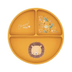 Piatto con ventosa in silicone - Leone Chompy