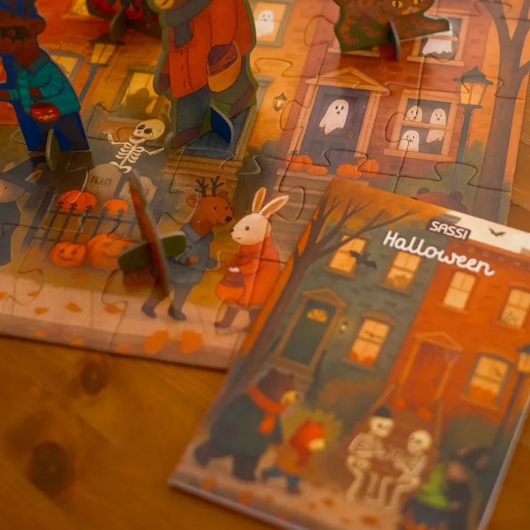 Puzzle Day & Night. Halloween