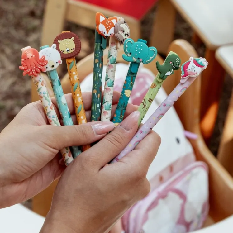 Set Penne Gel Cancellabili – Elefante, Dinosauro e Polpo