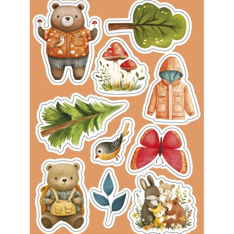 Sticker e attività. Il campeggio
