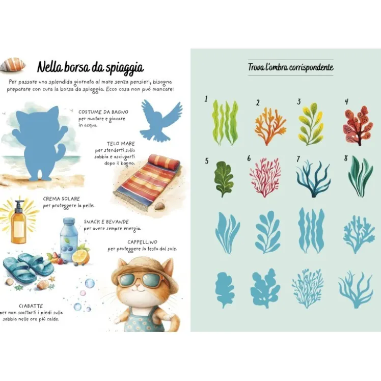 Sticker e attività. Vacanze al mare
