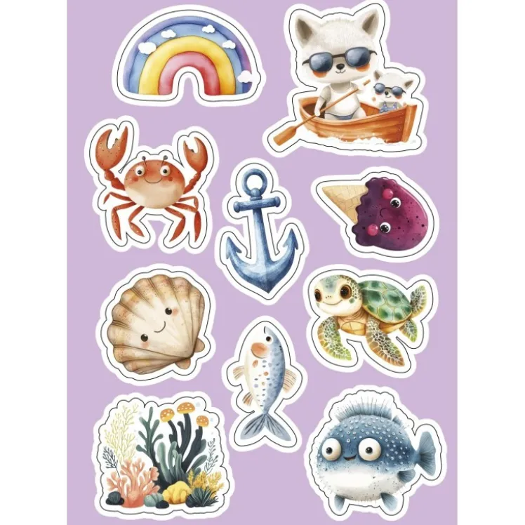 Sticker e attività. Vacanze al mare