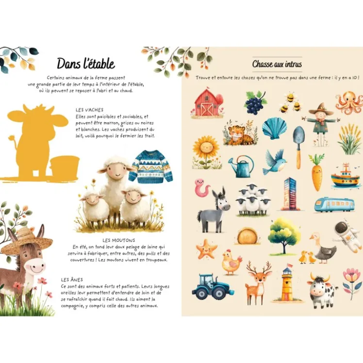 Stickers et activités. Visite à la ferme